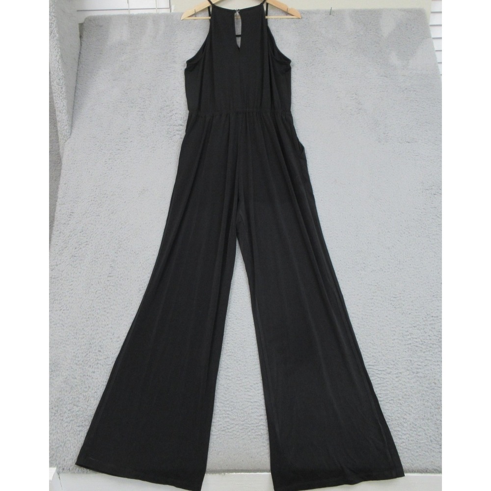 Goldray Jumpsuit Womens Large Black Halter Wide Leg Sleeveless Keyhole‎ WGK70287